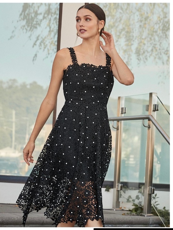 Milly Dresses & Skirts - Milly Yara Dress black and white floral daisy lace midi dress